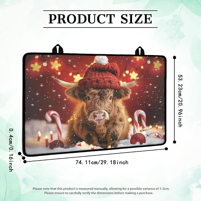 Christmas Highland Stove Top Cover for Electric Stove(30"x21"), Non-slip Silicone Glass Stove Top Protector, Waterproof Flat Top Oven Cover Mat, Multipurpose Countertop Mat
