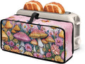 Mushroom Print Toaster Cover with Top Handle, Foldable Toaster Cover 2 Slice Washable Long Slot Slim Dust Covers for Most Toasters, Small Appliance Covers for Kitchen Decor