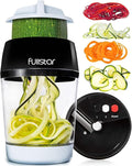 Fullstar Vegetable Spiralizer & Slicer, Veggie Noodle Maker Kitchen Gadget | 4 in 1 Compact Vegetable Slicer & Zucchini Noodle Maker with Sharp Stainless Steel Blades & A Safety First Design