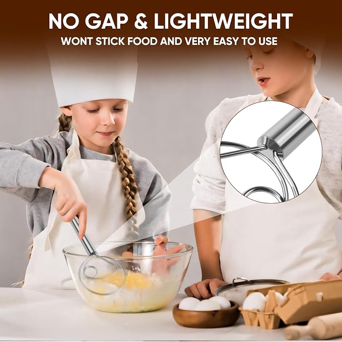 Maxjoy Danish Dough Whisk Stainless Steel for Sourdough Bread | Dutch Dough Hook, Replaces Dough Mixer Spoon & Stick, Food Grade & Rust Resistant, Easy Clean & Dishwasher Safe, Baking Tool