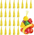 uxcell 150pcs Egg Hatching Bags, 20 Inch Mesh Nylon Netting Reusable Produce Mesh Bags Strong Stretchable Plastic Seafood Boil Bags for Fruits Vegetables Storage, Yellow