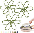 Silicone Pan Protectors for Stacking 3 Piece (Matcha Green, S&L) | Pot Separators for Cookware, Prevent Scratch, Protect Coating, Dishwasher Safe, Multi-Purpose Heat Resistant Trivets