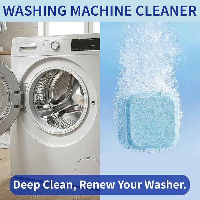 Washing Machine Cleaner Tablets for Pet Owners -12Pack, Deep Clean Descaler,Tackles Cat &Dog Hair,Freshens Odors &Laundry Detergent Residue,Septic Safe,HE Top &Front Load Washer -6Month Supply
