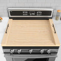 Oak-colored Wood Noodle Board Stove Cover with Handles - 30x22 inch Stove Top Cover for Gas Burners, Decorative Wooden Stove Topper for Electric Range, Extra Counter Space for Farmhouse Kitchen