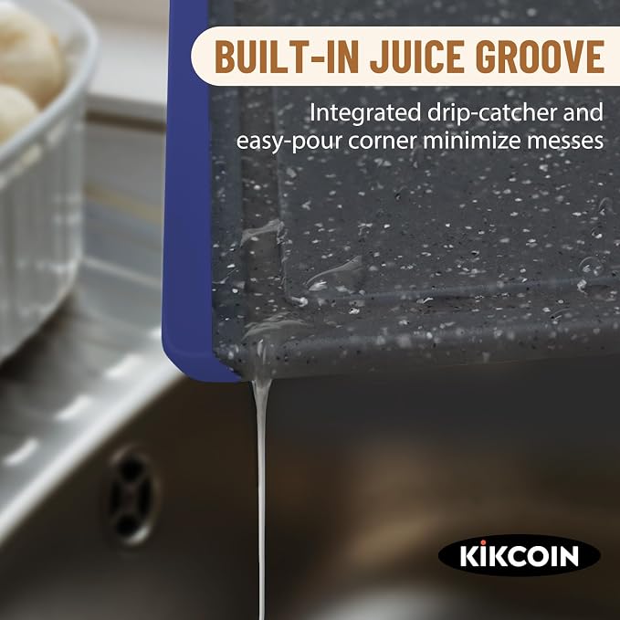 Cutting Board, Extra Large Cutting Boards for Kitchen Chopping Board with Juice Grooves, Kikcoin