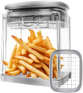Potato Slicer French Fry Cutter with Container Manual Vegetable Chopper with 1 Blade Potato Cutter for Fries Apple Slicer & Onion Dicer