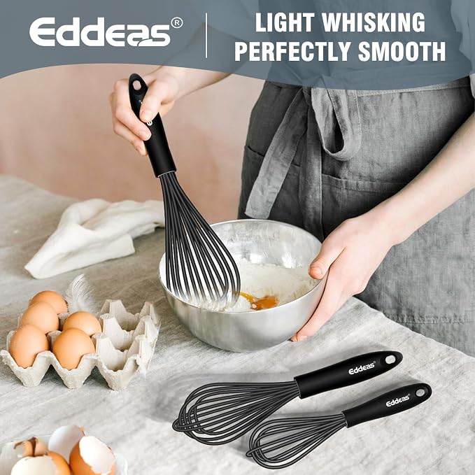 Whisks For Cooking Up To 500°F Silicone Whisk tool Non-Scratch | 500 °F Heat Resistant,Heavy Duty,Non-Scratch Balloon Kitchen Wisking Wisk tool Set, for Blending, Dishwasher Safe