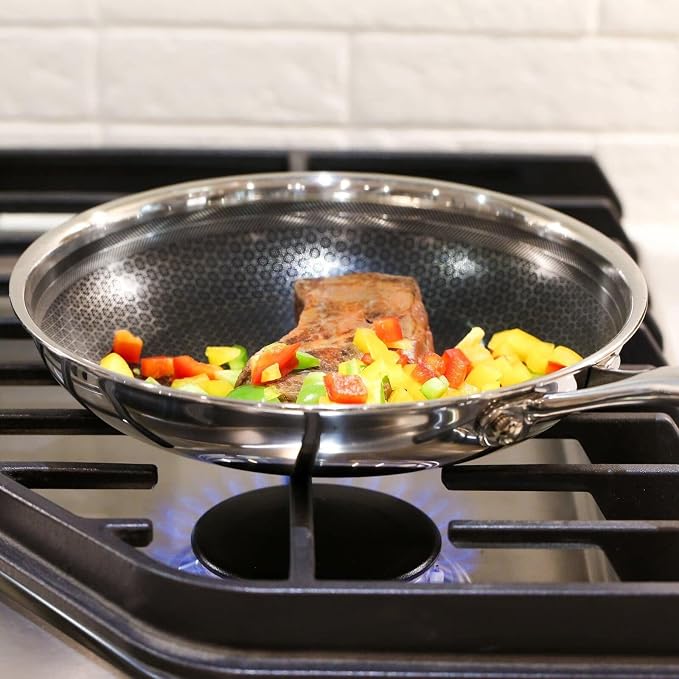 Black Cube Frieling Quick Release Cookware Fry Pan - 9.5-Inch - Non Stick Frying Pans - Quick Release Pans - Stainless Steel Non Stick - Stainless Fry Pan Hybrid Cookware