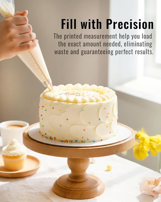 Bake Choice 12 Inch Piping Bags, 100PCS Thickened Disposable Pastry Bags | Anti Burst Icing Bags for Cream Frosting, Non-slip Frosting Bags, Cake & Cookie Decorating Supplies