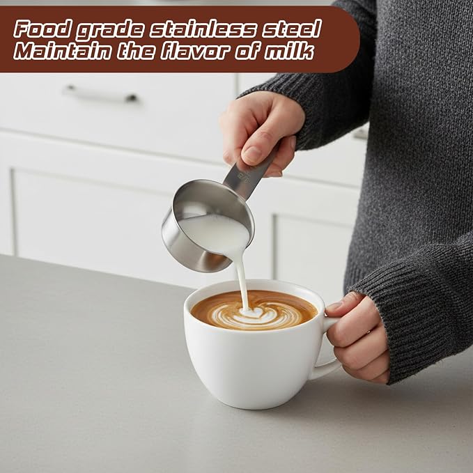 2 Pcs 1/8 Cup (30ml, 1oz) Measuring Cup, Stainless Steel Measuring Scoop Coffee Scoops Small Metal Measure Cups Tablespoon for Wet and Dry Ingredients, Metric and US Measurement, Dishwasher Safe