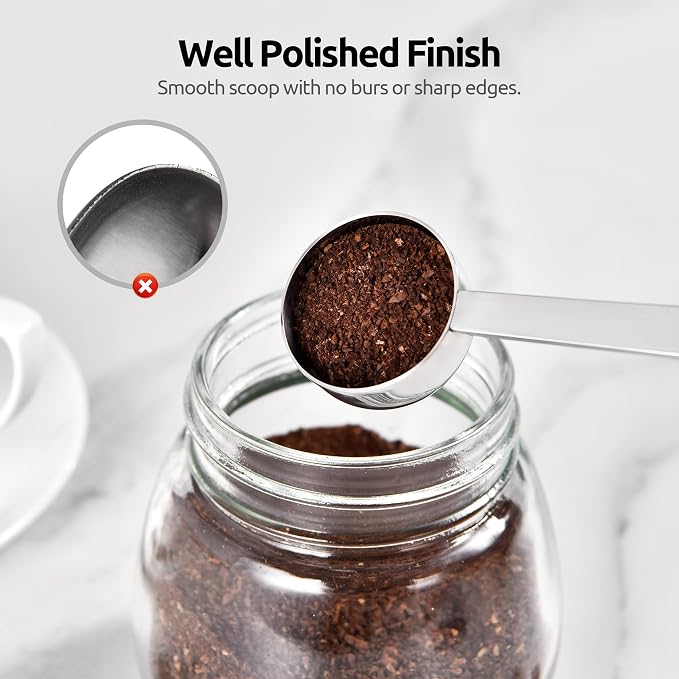 U-Taste Coffee Scoop 1 Tablespoon, 4.3in Long Handle Tbsp Measuring Spoon | 18/8 Stainless Steel Tablespoon Scoop, Long Metal Coffee Spoon Scooper, Coffee Meansure Scoop for Ground Coffee Bean Espresso