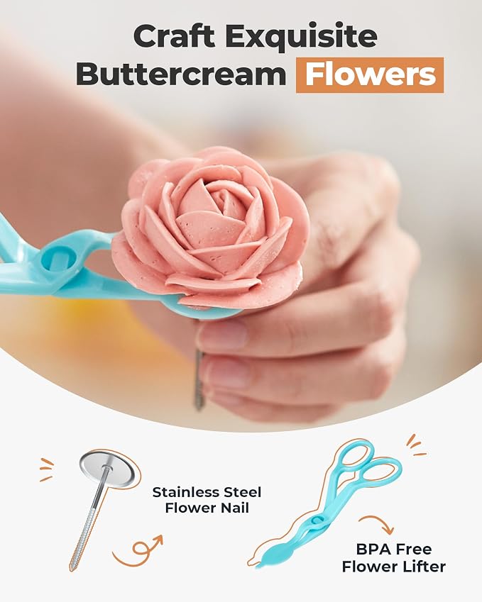 Kootek 140 Piping Bags and Tips Set Frosting Piping Kit for Beginner & Pros | Baking Supplies Tools, 40+2 Disposable & Reusable Piping Bags 12", 85 Icing Piping Tips, for Cookie Cupcake Cake Decorating