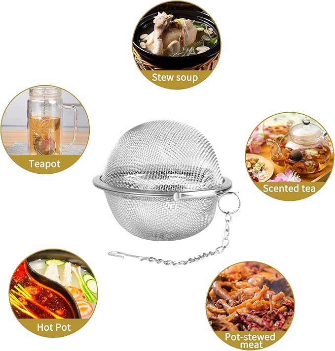 Fu Store 2pcs Stainless Steel Mesh Tea Ball 2.7 inches Tea Strainers | Teas Infuser Strainer Filters for Teas