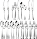 20 Piece Stainless Steel Flatware Set,Silverware Set for 4,include Forks,Knives,Spoons.Cutlery Utensil Set for Home,Kitchen,Party,Buffet,Banquet,Catering (Silver)