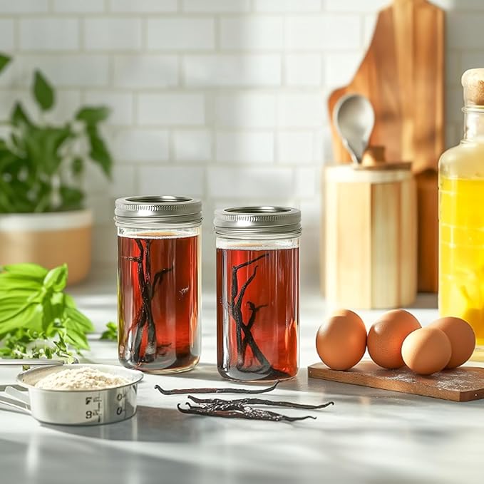 ComSaf 12 oz Mason Jars, 6 Pack Regular Mouth Glass Jars with Lids | BPA-Free Materials, Juice, Pickles, Sauces, Desserts, Overnight Oats, Medium Portions