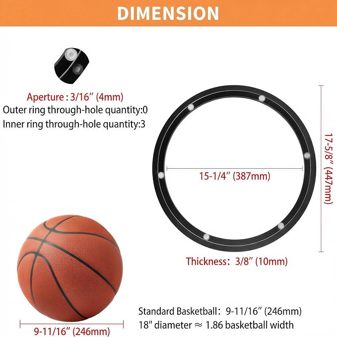 18 Inch Lazy Susan Bearing Heavy Duty Metal Hardware Large Aluminum Turntable Lazy Susan Hardware Kit Parts Rotating Ring Mechanism for Puzzle Boards, Dining Tables (Base Only, Black)