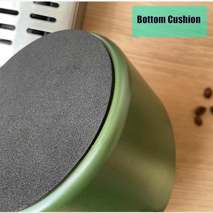 Coffee Knock Box, 4.6 in, Barista Style Espresso Grounds Knock Box, Removable Plastic Knock Rod, Non-Slip Base, Espresso Maker Accessory (Green)