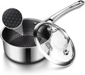 Sauce pan with lid,2.5 Quart Hybrid Nonstick Sauce pan | Hybrid Stainless Steel Saucier cookware,non stick Pots PFOA Free,Works on Induction,Ceramic and Gas Cooktops