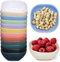SHECIPIN 12 Pack Mini Square Dinnerware Bowls for Kids 4.5 OZ Unbreakable Wheat Straw Dipping Bowls, Nuts, Candy, or Dips(Multicolor)