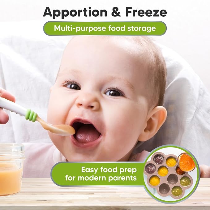KeaBabies Silicone Food Freezer Trays with Lid, 2oz x 10 Pods (Dusk) | Baby Food Storage Containers, Easy Puree Meal Prep, Breast Milk Silicone Freezer Molds, Dishwasher, Microwave Safe, BPA-Free