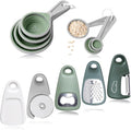 Kitchen Gadgets Set 13 Piece, Space Saving, RV Essentials, Green | Space Saving Cooking Tools, Collapsible Measuring Cups, Measuring Spoons, Stackable Kitchen Gadgets for Small Space