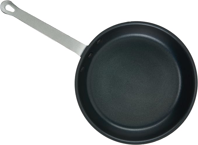 Winco 10" Aluminum Fry Pan/Skillet, Non-Stick Finish | Riveted handle, Great for Sauteing, Searing, Frying and Restaurant Kitchens