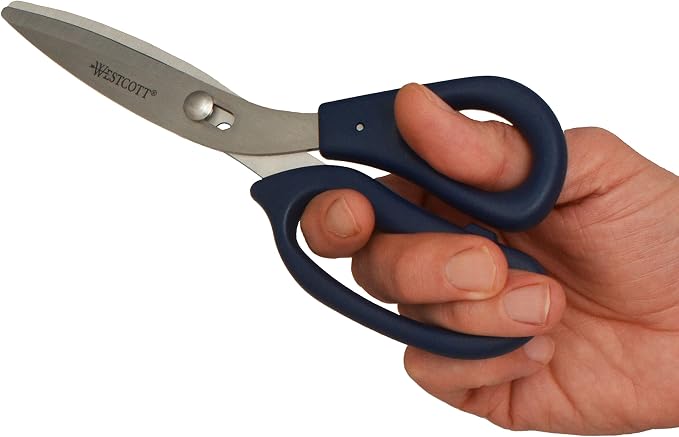 Westcott 8" Power Pivot Stainless Steel Hard Handle High-Leverage Crafting and Fabric Scissors