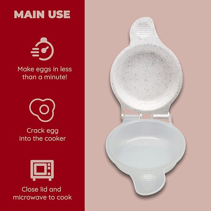Good Living Microwave Egg Muffin Pan – Quick 1-Minute Breakfast Sandwich Maker, Non-Stick, BPA-Free