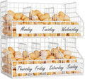 Egg Holder Countertop with 5 Dividers & DIY Labels to Separate Eggs, 2-Tier Stackable Wire Baskets, XXL Egg Basket for Gathering Fresh Eggs - Egg Organizer for Wall-Mounted(Patent Pending), White