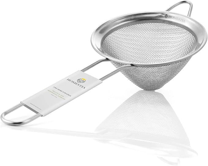 Homestia 304 Stainless Steel Fine Mesh Strainer, Sieve Sifter For Tea, Food | 3.3'' Cocktail Strainer Fine Mesh, Liquid Drink Strainers Filter for Rice, Oil, Noodles, Fruits, Juicing, Drinks, Coffee