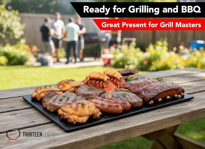 Thirteen Chefs 30x18 Extra Large Cutting Board for Fish, Meat, BBQ - 1/2 Inch Thick Black Plastic, Commercial Grade HDPP Poly with NSF Stamp, 10 pounds
