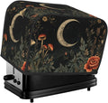 2 Slice Toaster Cover Botanical Flower Moon Vintage Dust Proof Washable Kitchen Appliance Cover with Pocket, Oxford Fabric Countertop Toaster Protector for Standard Toasters Small Appliances