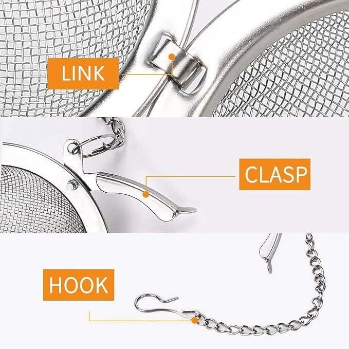 Fu Store 2pcs Stainless Steel Mesh Tea Ball 2.1 Inch Tea Strainers | Teas Infuser Strainer Filters for Teas