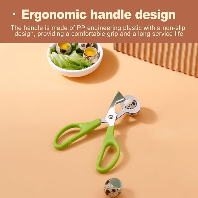 2 Pcs Quail Egg Scissors Cutter Stainless Steel Egg Shell Opener Tool for Small Bird Eggs Shape Kitchen Gadgets for Pigeon Quail Eggs Peeler Scissor Tool