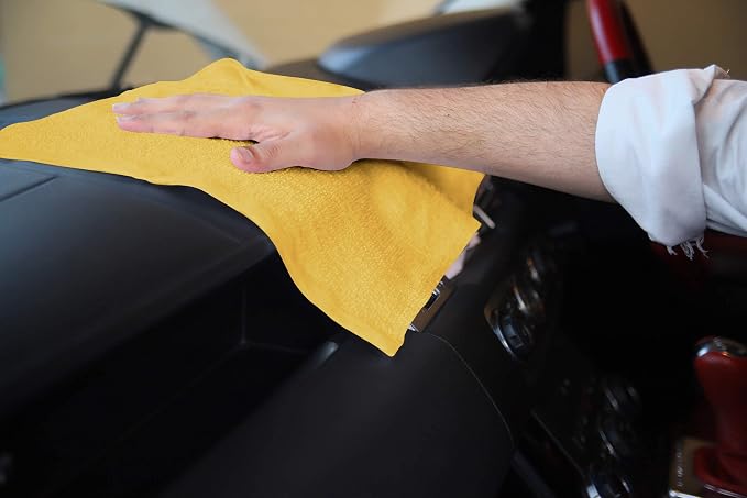Avalon Towels Bar Towels (Pack of 120) Size 14x17 Inches – 100% Cotton, Absorbent and Reusable Cleaning Rags, Multipurpose Cleaning Towels, Terry Cloth Rags, Durable Shop Rags (Yellow)