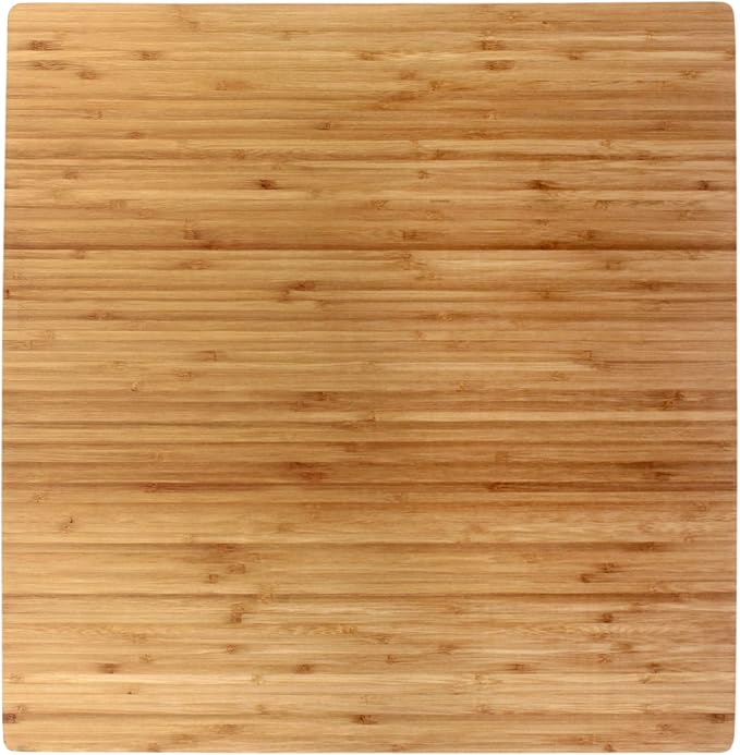 BambooMN Bamboo Burner Cover Cutting Board, 3-Ply, Large, Square - Grooved/Flat (20"x20"x0.75") - 1 Piece