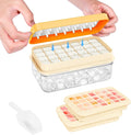 Ice Cube Tray with Lid and Bin, Easy Release 56 Cubes for Freezer | Food-grade BPA-free PP and ABS. Ice cubes for fruit, cocktails, iced coffee. Space-saving stackable with scoop
