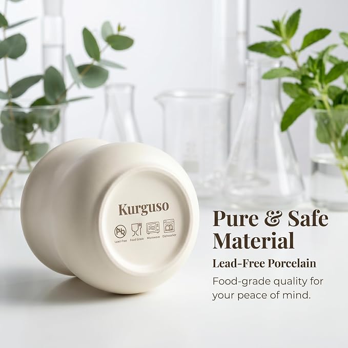 Kurguso® Porcelain Espresso Cups Set of 2, 5.5 oz mini Coffee Mugs, Espresso Accessories, White Demitasse Shot Cups for Espresso Machine Coffee Maker, Microwave Dishwasher Safe (Not Include Pitcher)