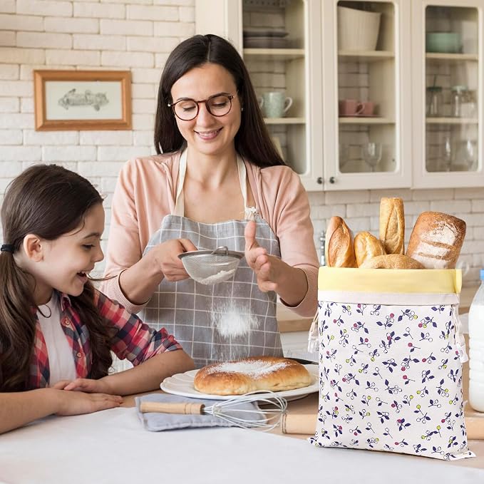 2 Pack Beeswax Bread Bags for Homemade Bread, Sourdough Storage XL 17"x13" | Reusable Bees Wax Bread Bag & Keeper, Natural Canvas with Premium Box for Home Baking, Freezer Storage & Outdoor Use