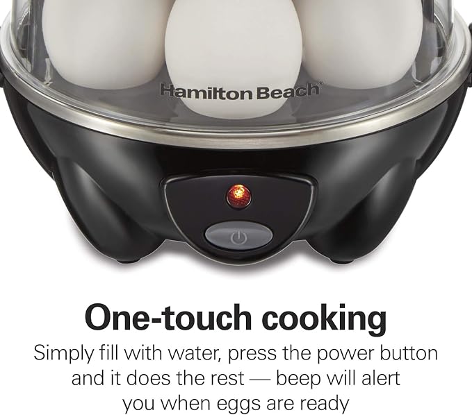 Hamilton Beach 3-in-1 Electric Egg Cooker for Hard Boiled Eggs,Poacher,Omelet Maker & Vegetable Steamer,Holds 14,Black (25508),(Pack of 2)
