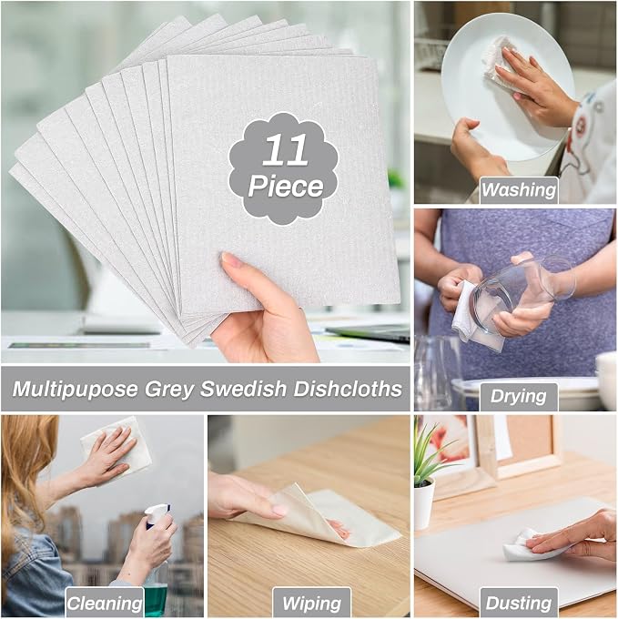 Lucomb Sedish Dishcloth (11 Pack- Grey)