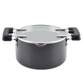 Farberware Cookstart DiamondMax Nonstick Straining Saucepot with Lid, Dishwasher Safe, 6 Quart - Black
