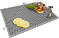 ZJWZLG Bar Mat - Premium 18"X12" Rubber Bar Mats for Countertop, Non-slip Dish Drying Pad & Bartender Mat with for Fast Drying, Ideal Bar Tools for Home Bar, Cocktail Set, And Kitchen Use(Grey)
