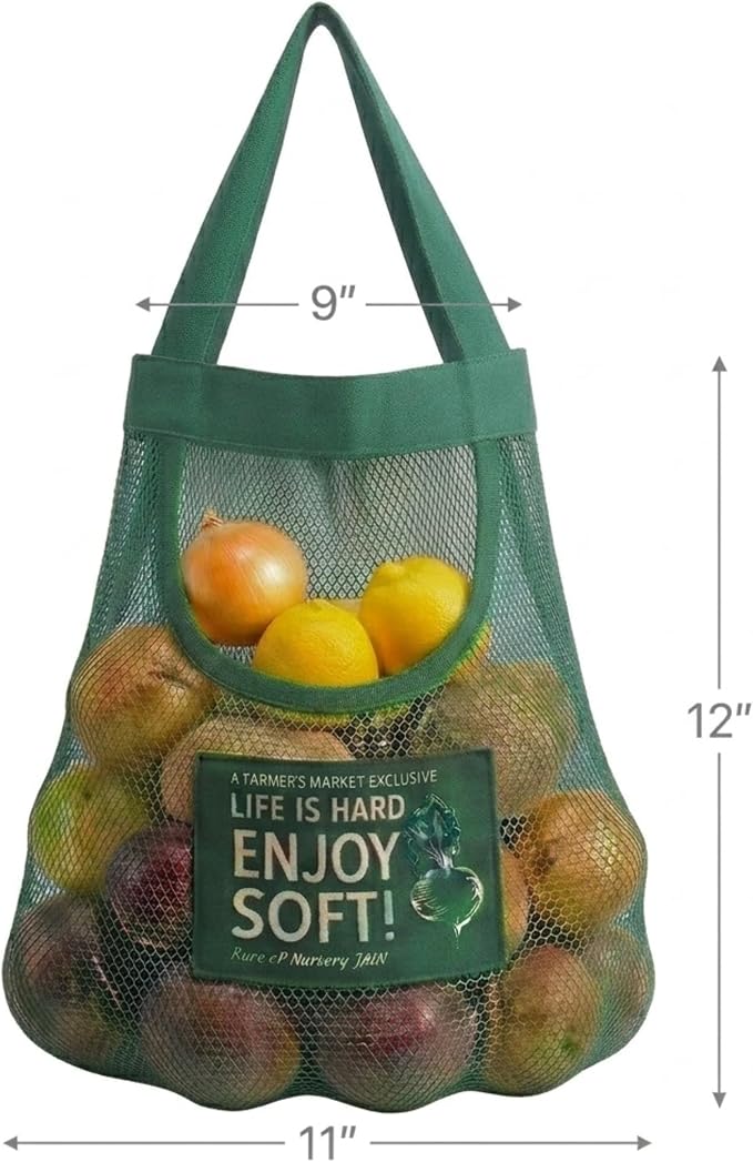 Reusable Hanging Storage Mesh Bags, Blue, 2 Bags