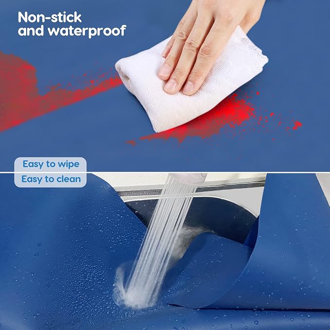 Extra Large Silicone Mat 35.3"x23.5"x0.08", Multipurpose Silicone Mat Thick Heat Resistant Mat Shipped Rolled Up Kitchen Counter Mat Waterproof Nonslip Mats for Kitchen Counter Blue | Extra Large, Heat Resistant, Waterproof, Nonslip, Multipurpose Count...