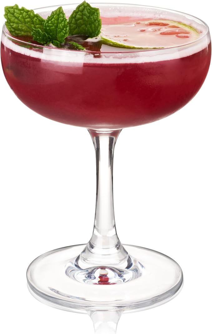 True Coupe Glass, Martini Glasses for Cocktail Party, Perfect for Espresso Martini, Manhattan, Champagne, Elegant 7 oz Glassware for Home Bars, Wedding Gifts, Margarita Glasses Set of 4
