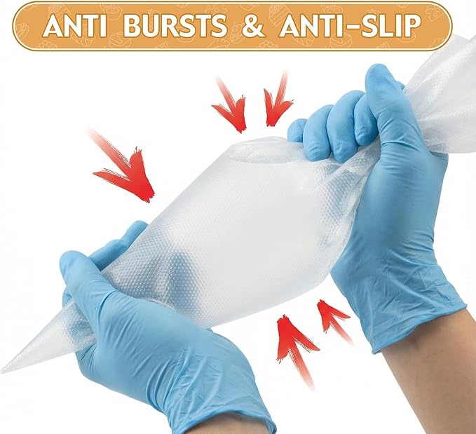 ilauke 13 Inch Disposable Piping Bags, 100 Pcs for Cake Baking Decorating | anti-burst thick material, non-slip, fits all tips, for home baking commercial kitchen DIY cupcake cookie dessert