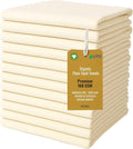GOTS Certified 100% Organic Cotton Flour Sack | Tea Towel for Crafts| Kitchen Hand and Dish Towel Sets | Baking Bread Proofing Linen Cover| Super Absorbent | 12 Pack 28"x28" Extra Large | Natural Tan