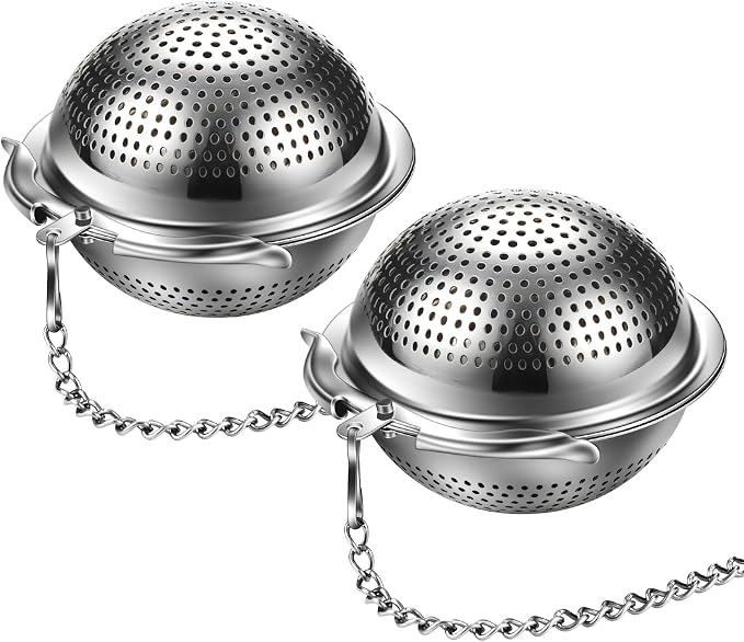 2Pack 304 Stainless Steel Tea Strainers for Loose Tea Infuser Ball, ASWETMEL Tea Ball for Loose Leaf Tea, Tea Holder Loose Leaf Tea Steeper, Tea Diffuser for Chamomile, Black Tea, Herbal & Spices