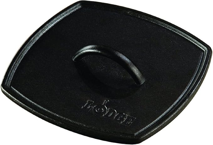 Lodge Seasoned Cast Iron Panini Press - Includes Looped Handle - Heavy Duty Cast Iron Square Panini Press for Sandwiches, Bacon & Griddle Cooking - 8.32-inch